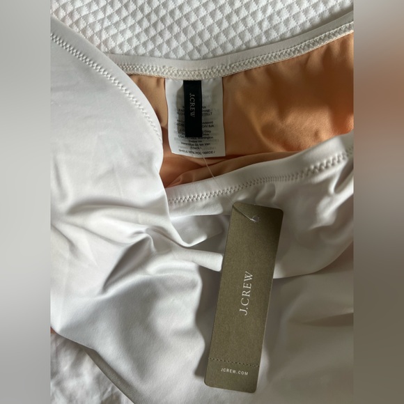 J.Crew Women's White One Shoulder Tie Bow Swimsuit New Size 10 One Piece NWT - Picture 6 of 14